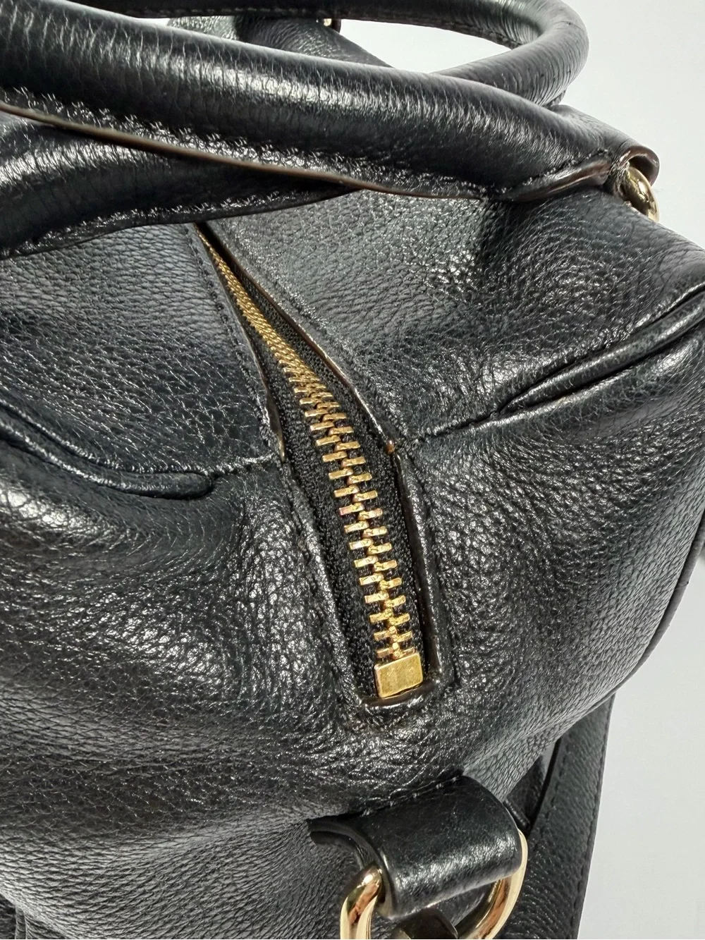 Kate Spade New York Black Pebbled Leather Satchel Crossbody EUC